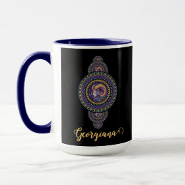 Personlig Whimsical Aries Ornamental Mandala Mugg