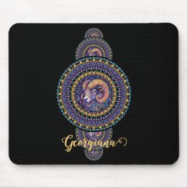 Personlig Whimsical Aries Ornamental Mandala Musmatta