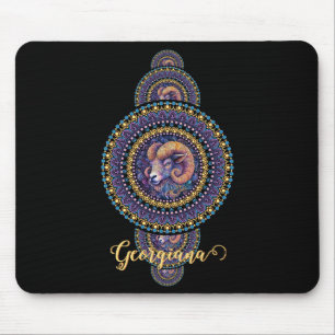 Personlig Whimsical Aries Ornamental Mandala Musmatta