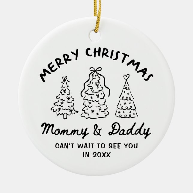 Personlig Whimsical Baby Annonserings Ornament (Framsidan)