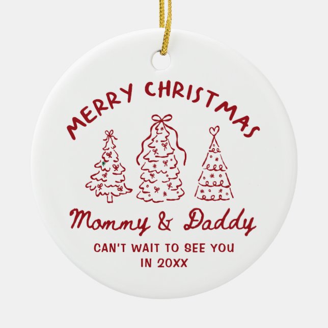 Personlig Whimsical Baby Annonserings Ornament (Framsidan)