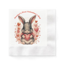 Personlig Whimsical Baby Bunny First Valentine