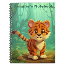 Personlig Whimsical Baby Tiger Journal. Tiger
