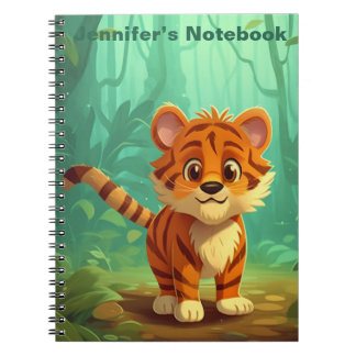 Personlig Whimsical Baby Tiger Journal. Tiger Anteckningsbok