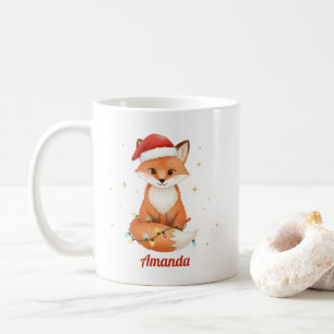 Personlig Whimsical Fox Julmugg Kaffemugg