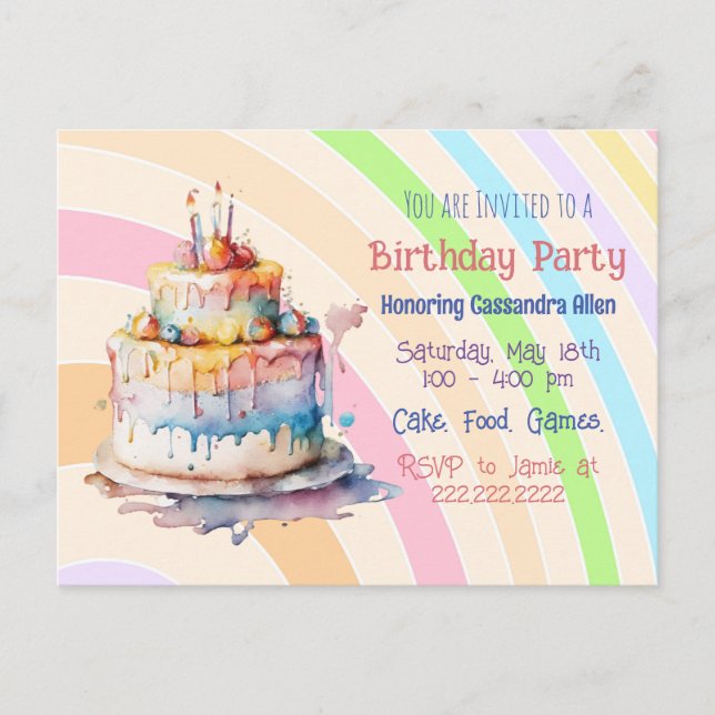 Personlig Whimsical Girl's Birthday Inbjudan (Framsida)