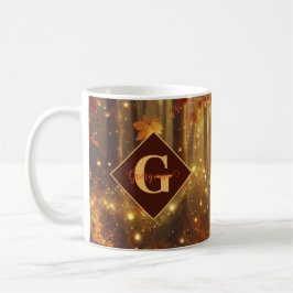 Personlig Whimsical Golden Autumnal Woodland Kaffemugg
