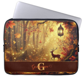 Personlig Whimsical Golden Autumnal Woodland Laptop Fodral