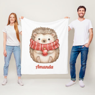 Personlig Whimsical Igelkott Jul Fleecefilt