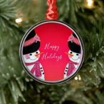Personlig Whimsical Snögubbe Träd Ornament