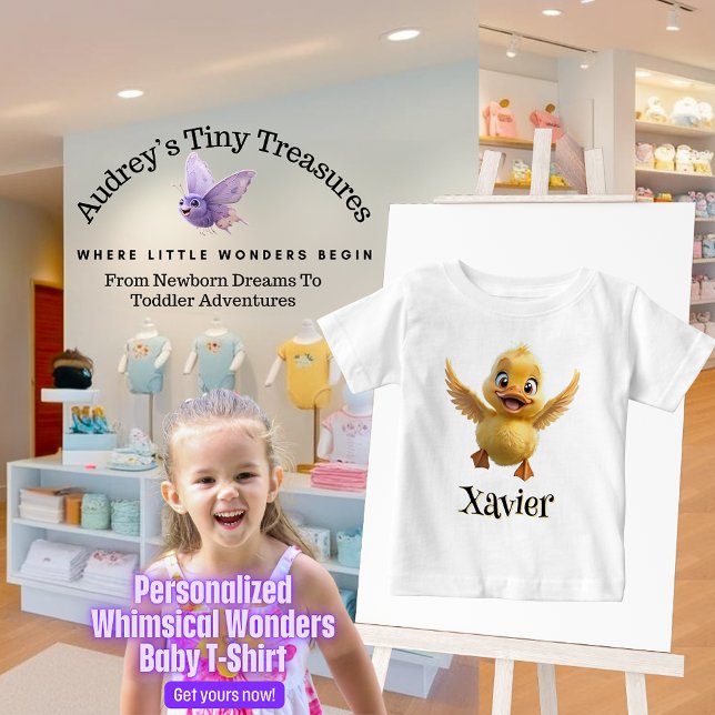 Personlig Whimsical Wonders Baby Anka T-Shirt (Skapare uppladdad)