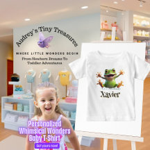 Personlig Whimsical Wonders Baby Frog T-Shirt