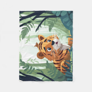 Personlig Whimsical Woodland Baby Tiger Fleecefilt