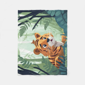 Personlig Whimsical Woodland Baby Tiger Fleecefilt