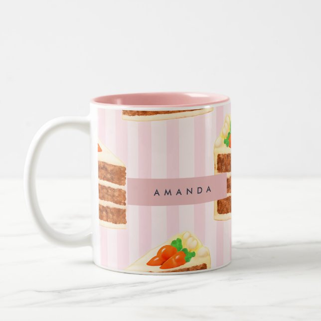 Personlig Whimsique Carrot Cake Mönster Två-Tonad Mugg (Vänster)