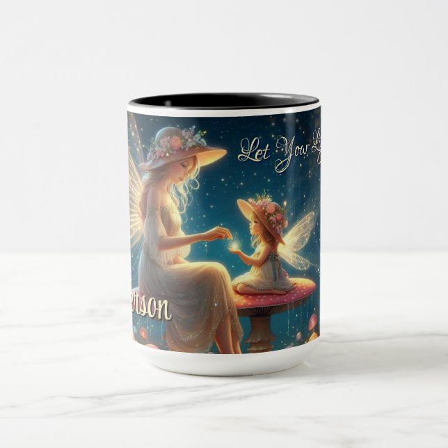 Personlig Whimsique Fairy Mor & Child Mugg (Center)