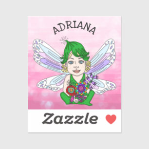 Personlig Whimsique Fairy Namn Klistermärken