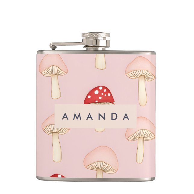 Personlig Whimsique Red Rosa Mushroom Mönster Fickplunta (Framsidan)