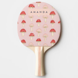 Personlig Whimsique Red Rosa Mushroom Mönster Pingisracket