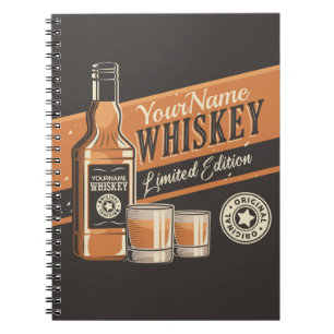 Personlig Whiskey Liquor Flaska Westerna Pub Anteckningsbok