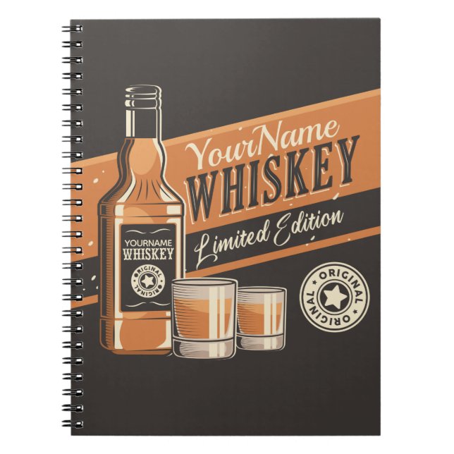 Personlig Whiskey Liquor Flaska Westerna Pub Anteckningsbok (Framsidan)
