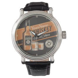 Personlig Whiskey Liquor Flaska Westerna Pub Armbandsur