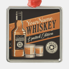 Personlig Whiskey Liquor Flaska Westerna Pub Julgransprydnad Metall