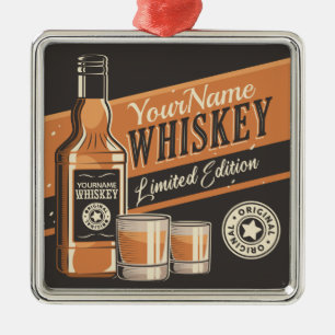 Personlig Whiskey Liquor Flaska Westerna Pub Julgransprydnad Metall