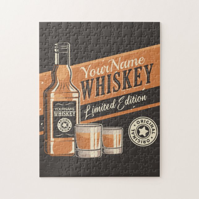 Personlig Whiskey Liquor Flaska Westerna Pub Pussel (Vertikal)