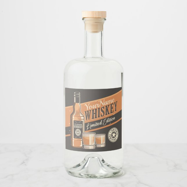 Personlig Whiskey Liquor Flaska Westerna Pub Spritflaskor Etikett (Framsida)