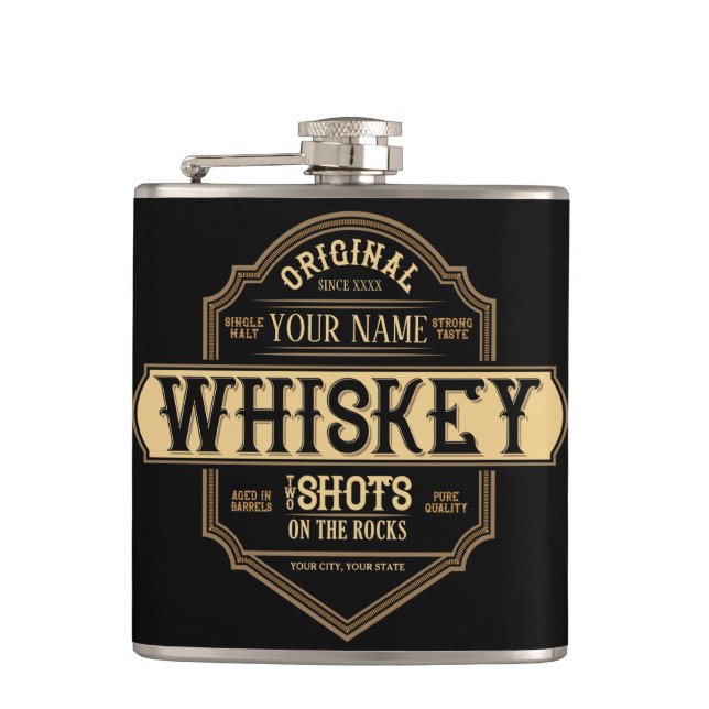 Personlig Whiskey på Sten-etiketten Pub Fickplunta (Framsidan)
