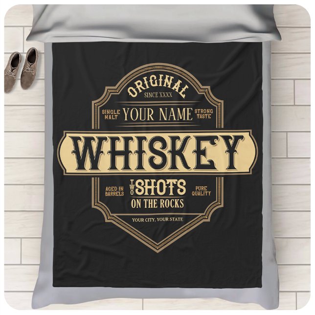 Personlig Whiskey på Sten-etiketten Pub Fleecefilt (Skapare uppladdad)