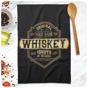 Personlig Whiskey på Sten-etiketten Pub Kökshandduk