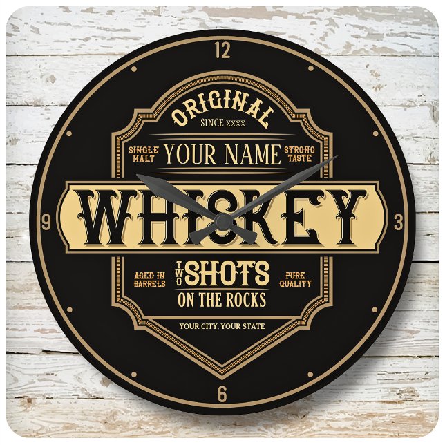 Personlig Whiskey på Sten-etiketten Pub Stor Klocka (Skapare uppladdad)