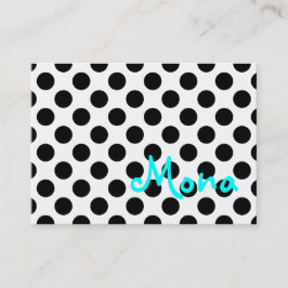 Personlig White and Black Polka Dot Visitkort