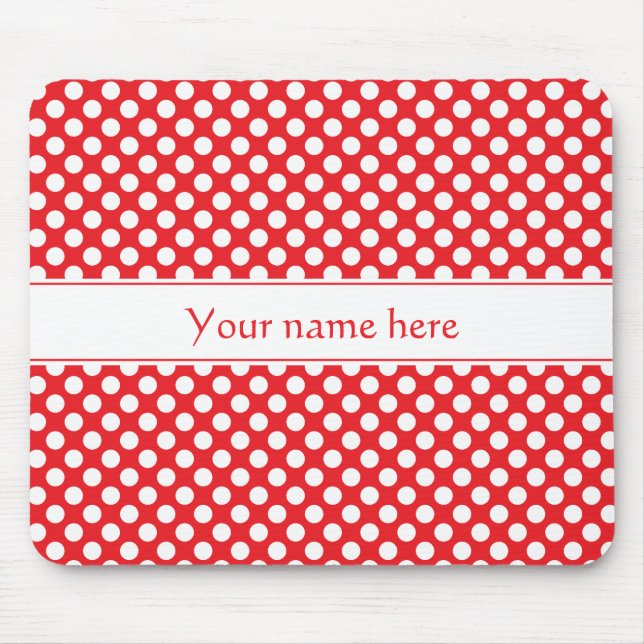 Personlig White and Red Polka Dot Musmatta (Framsidan)