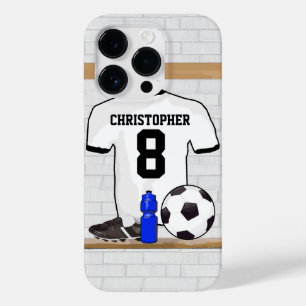 Personlig White Black Football Soccer Jersey