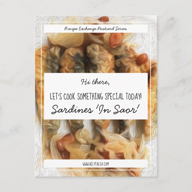 Personlig White Black Script Recipe Exchange Vykort (Framsida)