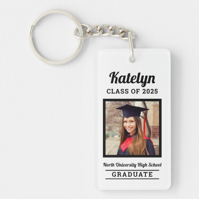 Personlig White Class of 2025 Studenten Photo (Framsidan)