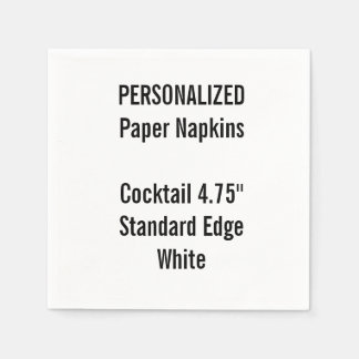 Personlig White Cocktail Papper Napkins Pappersservett