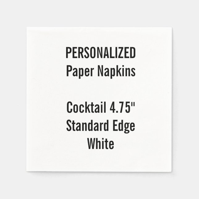 Personlig White Cocktail Papper Napkins Pappersservett (Framsidan)