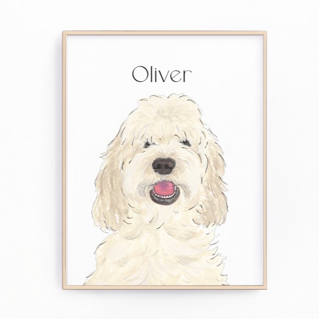 Personlig White Cream Doodle Hund Art Fototryck (Skapare uppladdad)