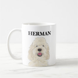 Personlig White Cream Doodle Hund Kaffemugg