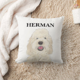 Personlig White Cream Doodle Hund Kudde
