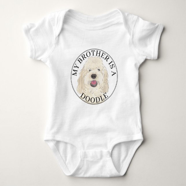 Personlig White Cream Golden Doodle Hund T Shirt (Framsida)