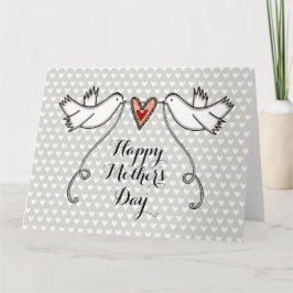 Personlig White Doves Mors dag Card Kort