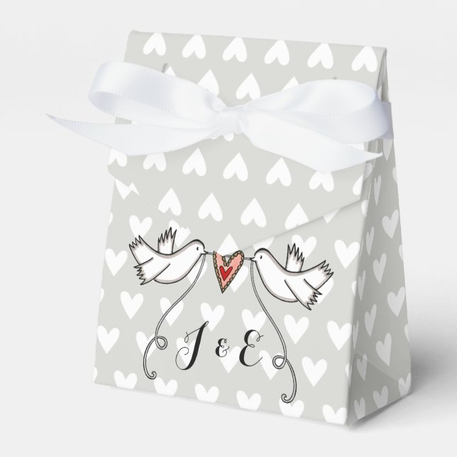 Personlig White Doves Wedor Favor Box Presentaskar (Framsidan Sidan)