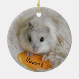 Personlig White Dwarf Hamster Pet Julgransprydnad Keramik