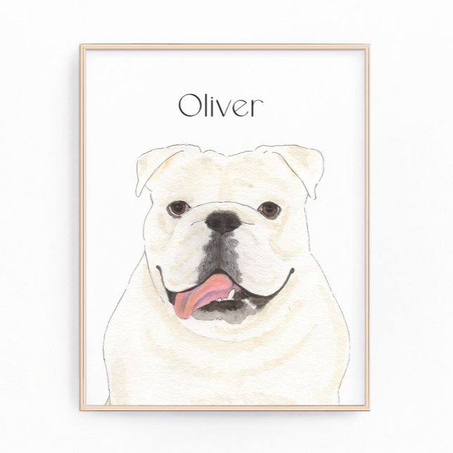 Personlig White English Bulldog Art Print Fototryck (Skapare uppladdad)