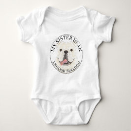 Personlig White English Bulldog Big Sister T Shirt